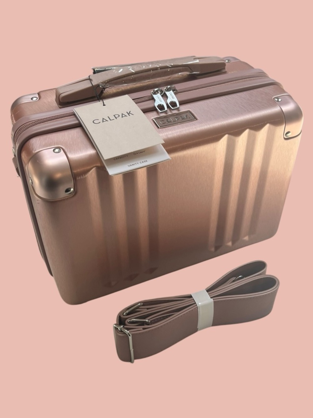 NWT Calpak Ambeur Vanity Case Rose Gold